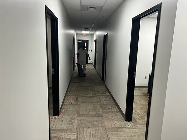 man in hallway