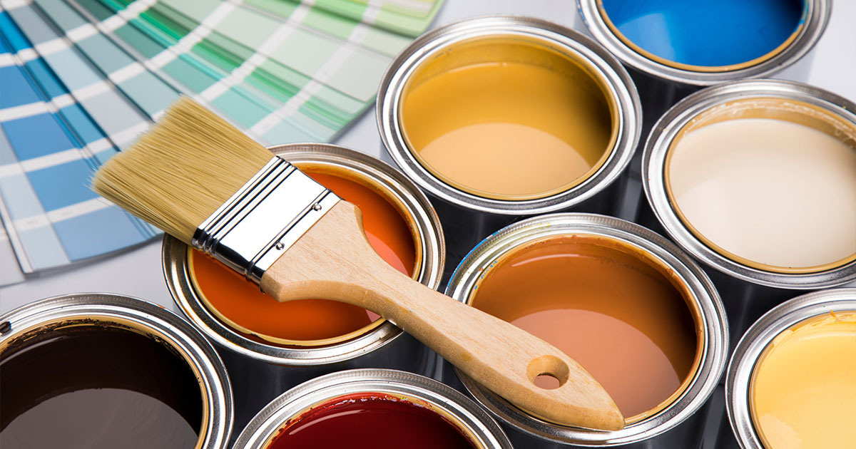 Colorful paint cans with paintbrush. Satin vs. Semi-Gloss Paint: Making the Right Choice for Your Home